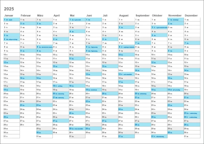 Arbeitskalender ab 25 Stk.